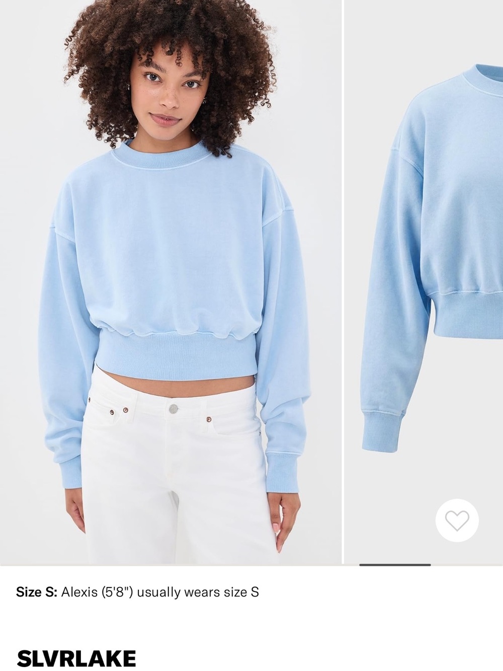 SLVRLAKE Light Blue Cropped Sweatshirt